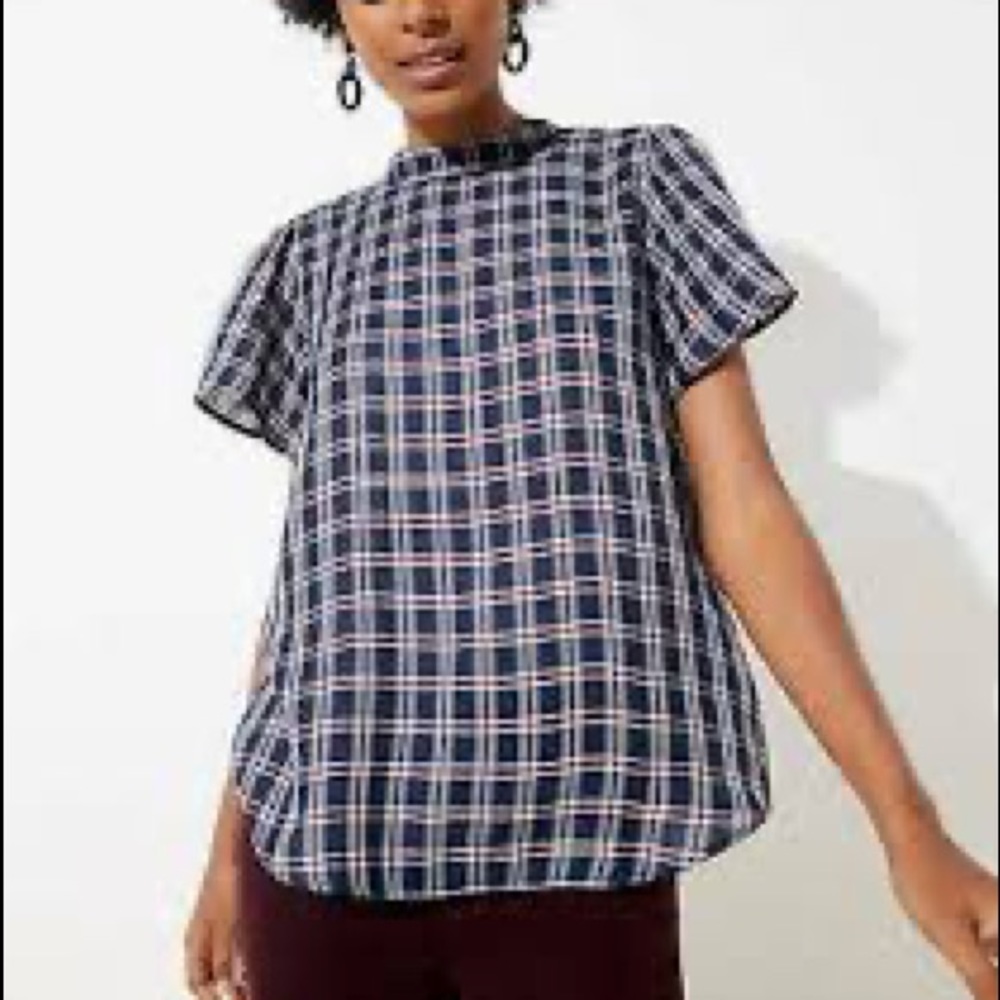 LOFT flounce sleeve babydoll top
